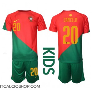 Portogallo Joao Cancelo #20 Prima Maglia Bambino Mondiali 2022 Manica Corta (+ Pantaloni corti)